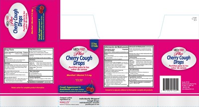 Medi-First Plus Cherry Cough Drops 91525 1-28-21_Label.jpg Medi First Plus Cherry Cough Drops 91525 1 28 21 Label
